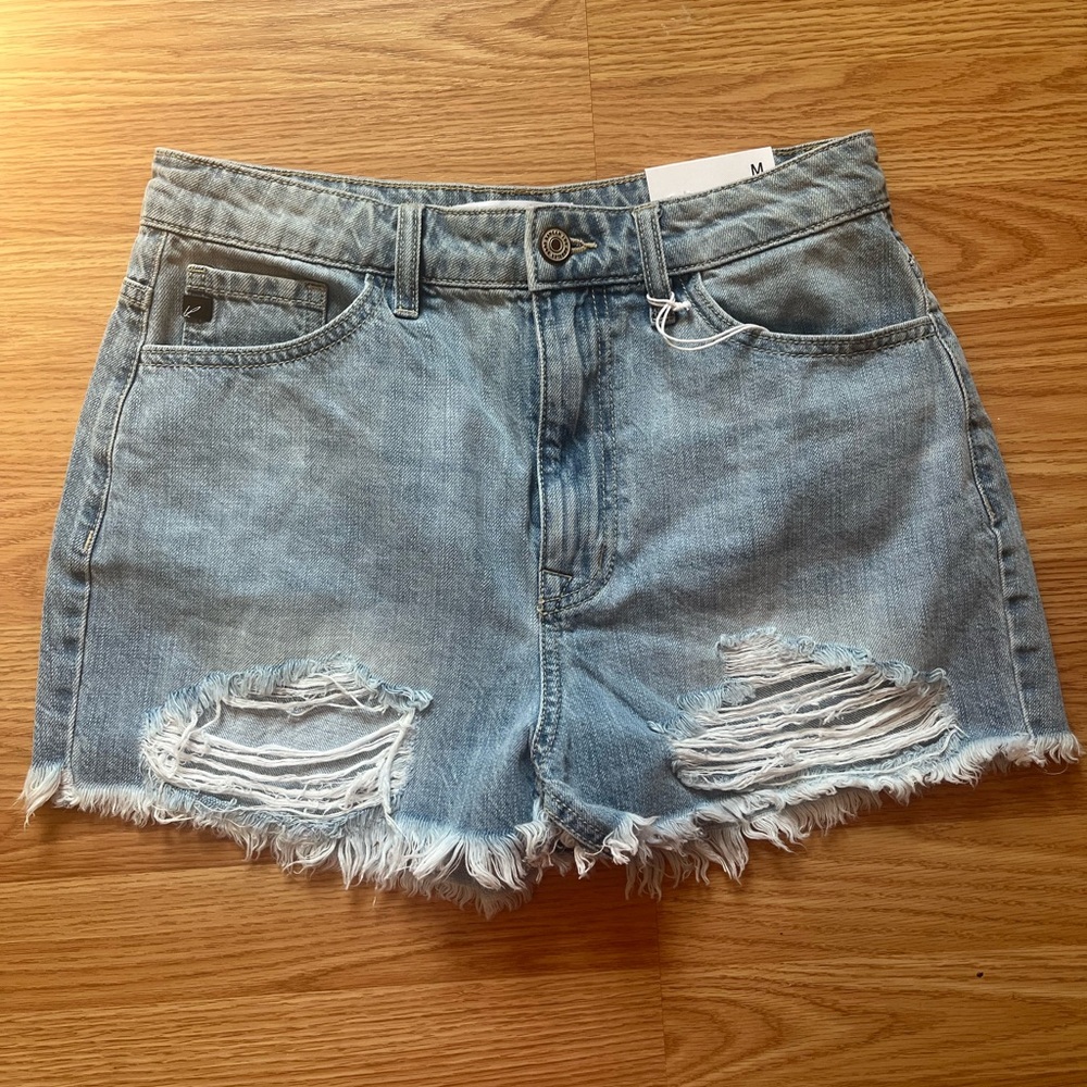 KanCan Light Blue Distressed Jean Shorts